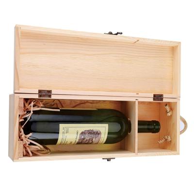 China Simple luxury custom made handmade wooden bottle wine gift storage box for wine for sale