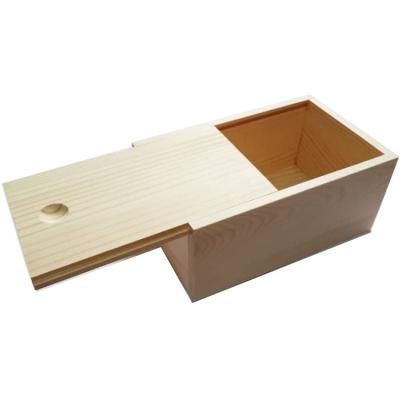 China Handmade Wholesale Custom Natural Sliding Lid Art Jewelry Storage Packaging Wooden Box for sale