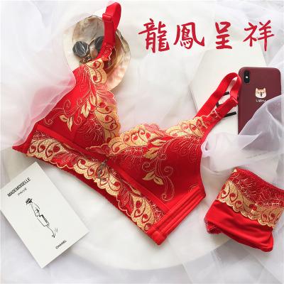 China New QUICK DRY upper sexy underwear set green lace embroidery push up bra women cotton bra lingerie set bras for sale