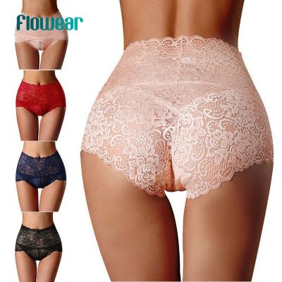 China Dropshipping Antibacterial Summer Comfortable Hollow Out Plus Size Lace Ladies Seamless Underwear Sexy Women's Panties for sale