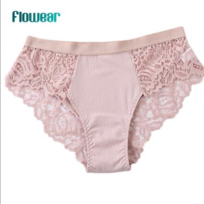 China New Summer Sexy Antibacterial Fashionable Lingerie Underwear Ladies Lace Up Floral Panties for sale