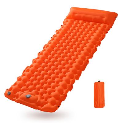 China Portable Food Pump Air Cushion With Inflatable Sleep Pad Mat Self Inflatable Camping Sleeping Pillow for sale