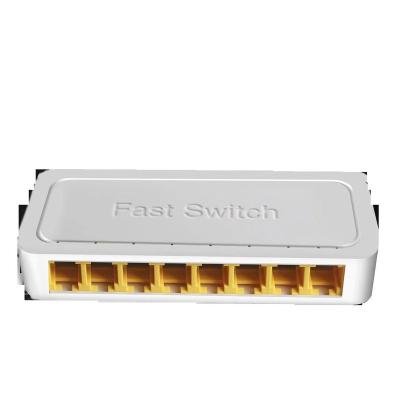 China Wholesale Telecommunication Mini Network Switch 8 Ports 10/100M Express Switch RJ45 Hub With Plastic Enclosure For Office for sale