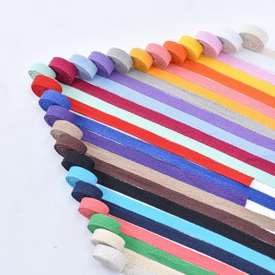 China 100% Cotton Fabric Auxiliary Belt Rope Belt Multicolor 1cm Wide Viable Meterial Weave Bag Other Garment Accessories for sale