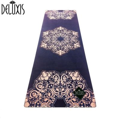 China Can be washed by machine oem label custom yoga mat suede natural rubber outdoor printed yoga mat with paper wrap for sale