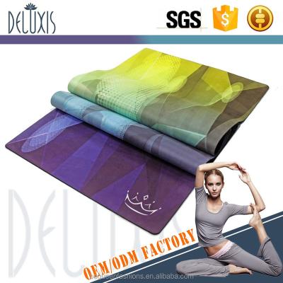 China Durable Heat Printed Microfiber Neoprene Exercise Mats Custom Made Pilates And Yoga USA for sale