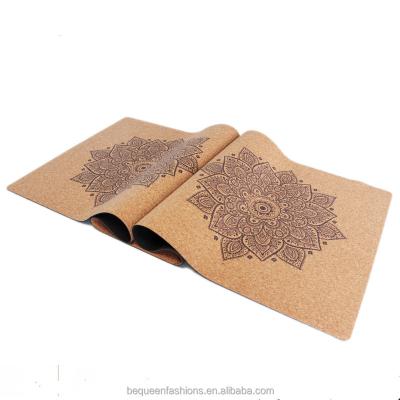 China Wholesale 2017 popular custom natural cork yoga mat trending new digital printed private label eco non-slip natural soft antifragile for sale