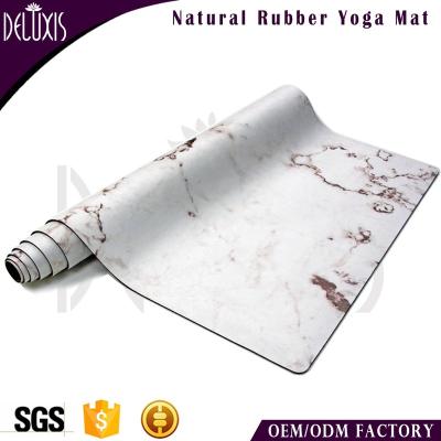 China Eco And White Washable Custom Thick Organic Rubber Marble Print Yoga Mat for sale