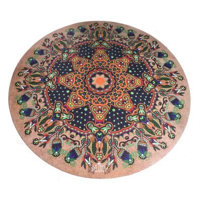 China Non-Toxic Custom Eco Friendly Digital Printed Suede Natural Rubber Round Yoga Mat for sale