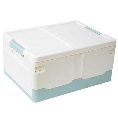 China Trash Can Viable Folding Plastic Storage Box Collapsible Storage Box For Clothes Sundries Books Folding Storage Box for sale