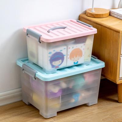 China Modern Viable Transparent Plastic Rectangle Storage Bin Viable Plastic Toys Organizer for sale