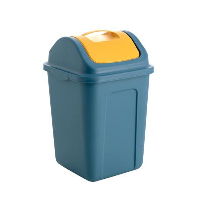 China Sustainable Plastic Kitchen Waste Trash Bin With Swing Top Lid for sale