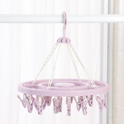 China Hot Sale Stocked Plastic Clothes Hangers Drying Racks with Clips for Socks Bras Lingerie Towels Clothes for sale