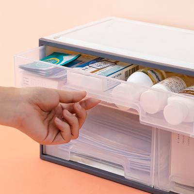 China Desktop Multifunctional Plastic Stackable Organizers with Drawers for Medicine, Pills, Cosmetic, Sundries for sale