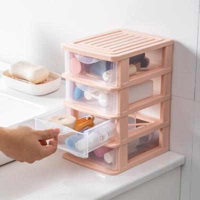 China Sustainable Multiple Layers PP Material Plastic Drawer Storage Box Makeup Desk Organizer for sale