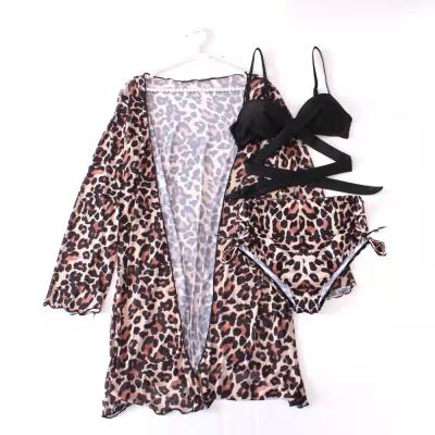 China European and American plus size summer three-piece suit with high waist swimsuit girl's bikini swimwear swimsuit for sale