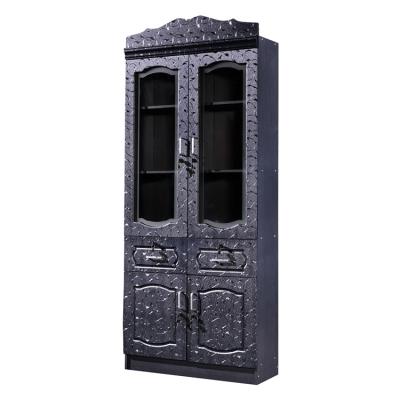 China Cheap Bookcase New Black 2 Door Model Bookcase Design From China for sale