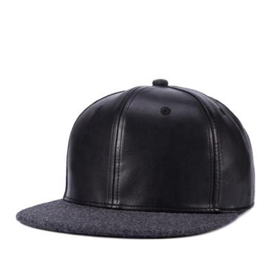 China breathable & waterproof breathable & Wholesale Waterproof Faux Leather Snapback PU Leather Baseball Cap for sale