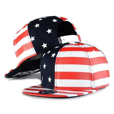 China breathable & waterproof breathable & Baseball Waterproof Unisex Hip-pop Snapback Hat American Flag American Flag Flat Hat for sale