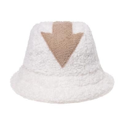 China Custom Unisex Winter Image Logo Covers Lambswool Plush Bucket Warm Hat for sale