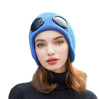 China Women Cotton Glasses Beanies Hats COMMON Glass COMMON Winter Knitted Hat for sale