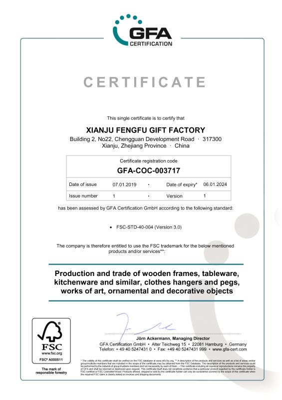 FSC - Xianju Fengfu Gift Factory