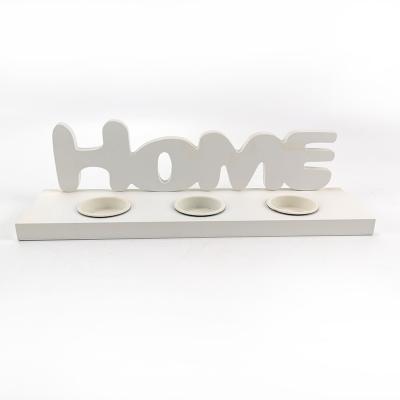 China Modern HOME three wooden home decoration letter decoration JOY LIFE LOVE candle holders for sale