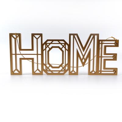 China China Golden Laser Logo Home Wall Hanging Crafts Decorative Wooden Letter for sale