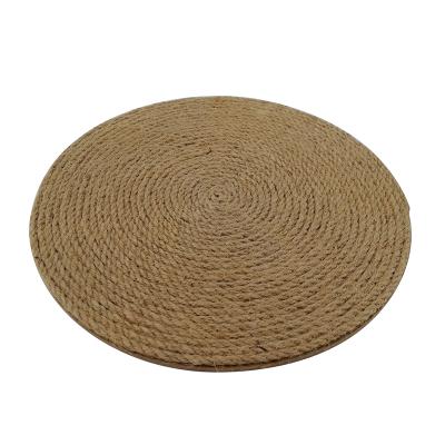 China Sustainable Chinese Classic Rounded Glass Coasters Hemp Rope Trim for sale