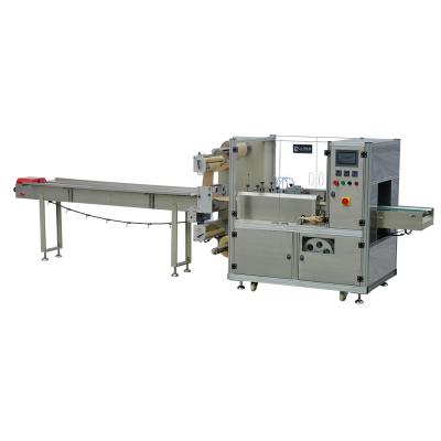 China Food Double Film Roll Through Flow Pack Machine Four Sides Bag Dialysis Paper Face Mask Pillow Four Side Sealing Packing Machine for sale