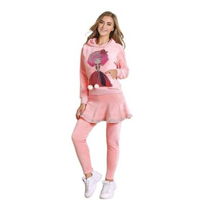 China Hot Sale Plain Breathable Hoodie Set Simple Design Custom Loungewear Women Jogging Suit for sale