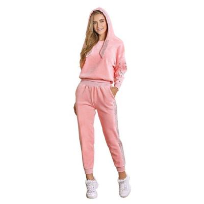 China Breathable Hot Selling Best Quality Designers Women Jogging Suit 3 Pieces Ladies Dark Pink Jogging Suit Set for sale