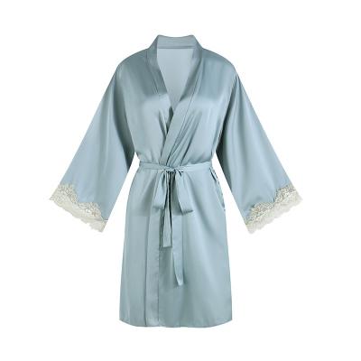 China Wholesale Cheap QUICK DRY soft kimono soft bridal bathrobe wedding party spa Peignior silk satin robe for women for sale