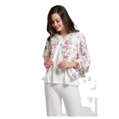 China Lovely QUICK DRY ladies printed 3 piece pajamas hot sale pajamas for women soft fabric 2021 for sale