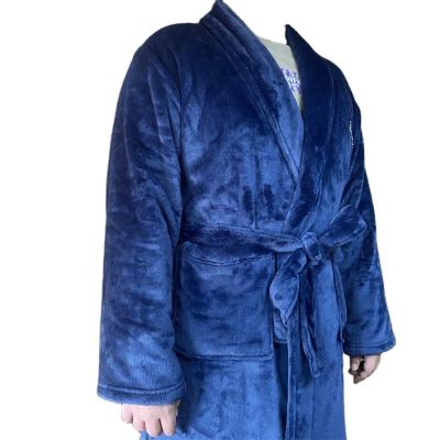 China Wholesale High Quality Mens Thermal Bathrobe Soft Flannel Long Robes For Man Luxury Solid Mens Sleepwear for sale