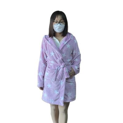 China Women's pajamas women's thermal salon professional wear manufacturing pink and pure white bathrobe for sale