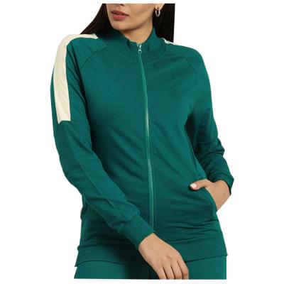 China Custom Brand Women Green Sports Breathable Suits High Quality Zipper Up Tracksuits For Training for sale