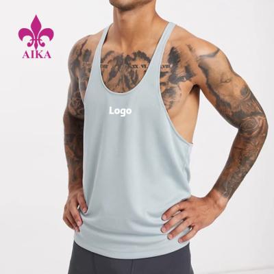 China Custom Logo Printed Men's Stringer Body Building Tank Top Gym Breathable Sleeveless T-Shirts Muscle for sale