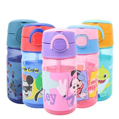 China 300ml Kids Sustainable Water Bottle BPA FREE Kids Plastic Water Bottle With Straw And String With Custom Logo for sale