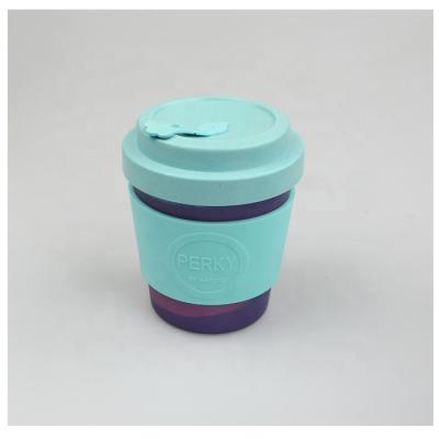 China Wholesale High Quality Viable Fiber 450ml Bamboo Coffee Mug With Silicone Band And Mouth Mug for sale