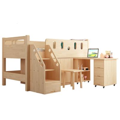 China Modern All Solid Wood Children's Bed Half-Size Bed With Wardrobe for sale