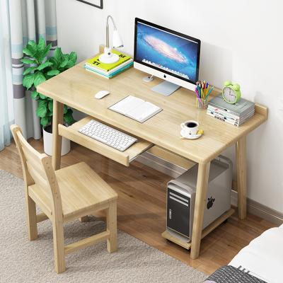 China Junior High School Students Solid Computer Desk Computer Desk Modern Simple Household Student Pine Wood Study Wooden Desk for sale