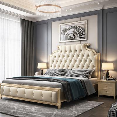 China Modern and Simple Princess Light Luxury Solid Wood Storage Bed 1.8 Meters French European Style White 1.5 Meters High Box Storage Bed for sale