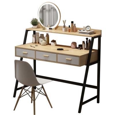 China (Explosion Other) 2021 Adjustable Models Simple Modern Small Apartment With Lamp Dressing Table Storage Integrated Cabinet Makeup Table for sale