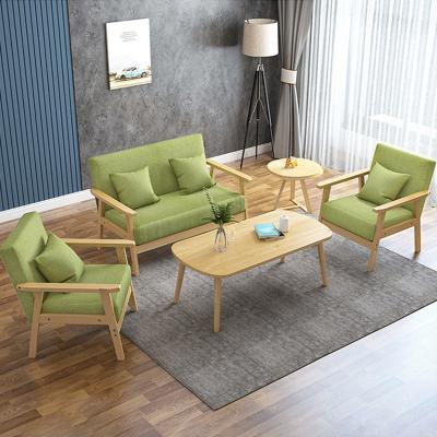 China Modern modern simple coffee table combination set single single room living room rental apartment small double room fabric sofa for sale