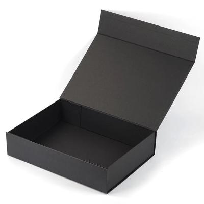 China Luxury Foldable Magnet Packaging Folding Boxes Custom Closure Handmade Logo Black Cardboard Rigid Magnetic Premium Paper Gift Box for sale