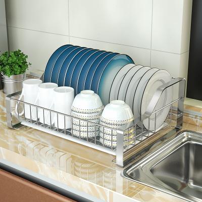 China Factory Wholesale Minimalist Kitchen Single Layer Dish Drying Rack Stainless Steel Drain Rack Household Drain Dish Rack for sale