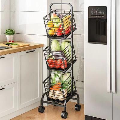 China Multi-Layer Removable Kitchen Storage Rack Vegetable Rack Removable Basket For Organizing Detachable Snack Sundries Basket for sale