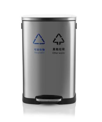 China Viable maker Rectangular Step Trash can for kitchen lixo cesto stainless steel trash can for sale