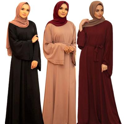 China Modest Muslimah Styling Wholesale High Quality Middle Eastern Fashion Solid Plus Size Polyester Muslim Prom Dresses In Evening Dresses for sale